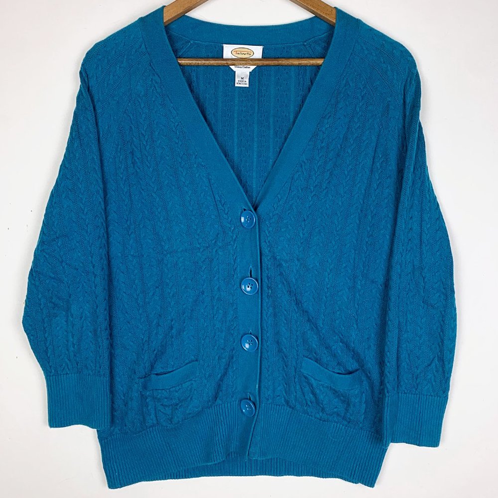 3/$25 Talbots Cable Knit Button-Front Cardigan - Picture 2 of 7